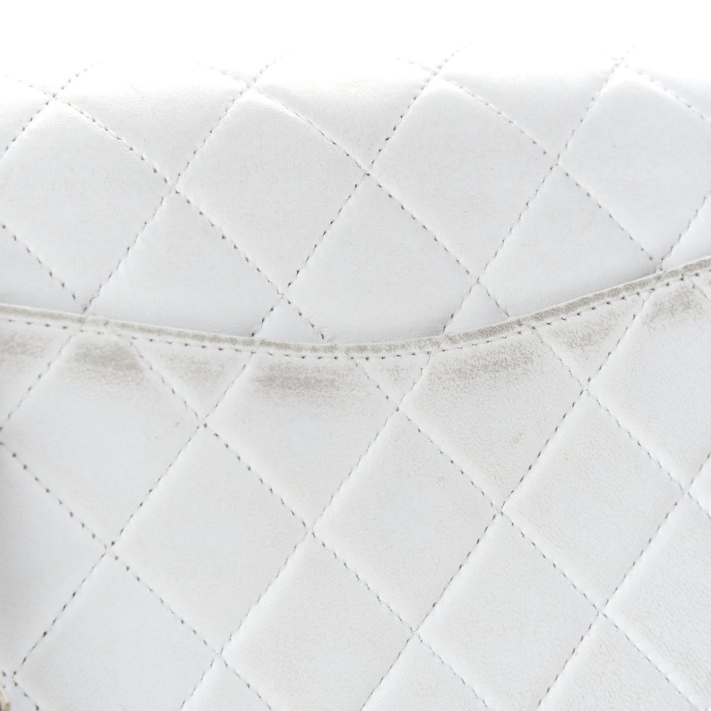 Lambskin Quilted Medium Double Flap White