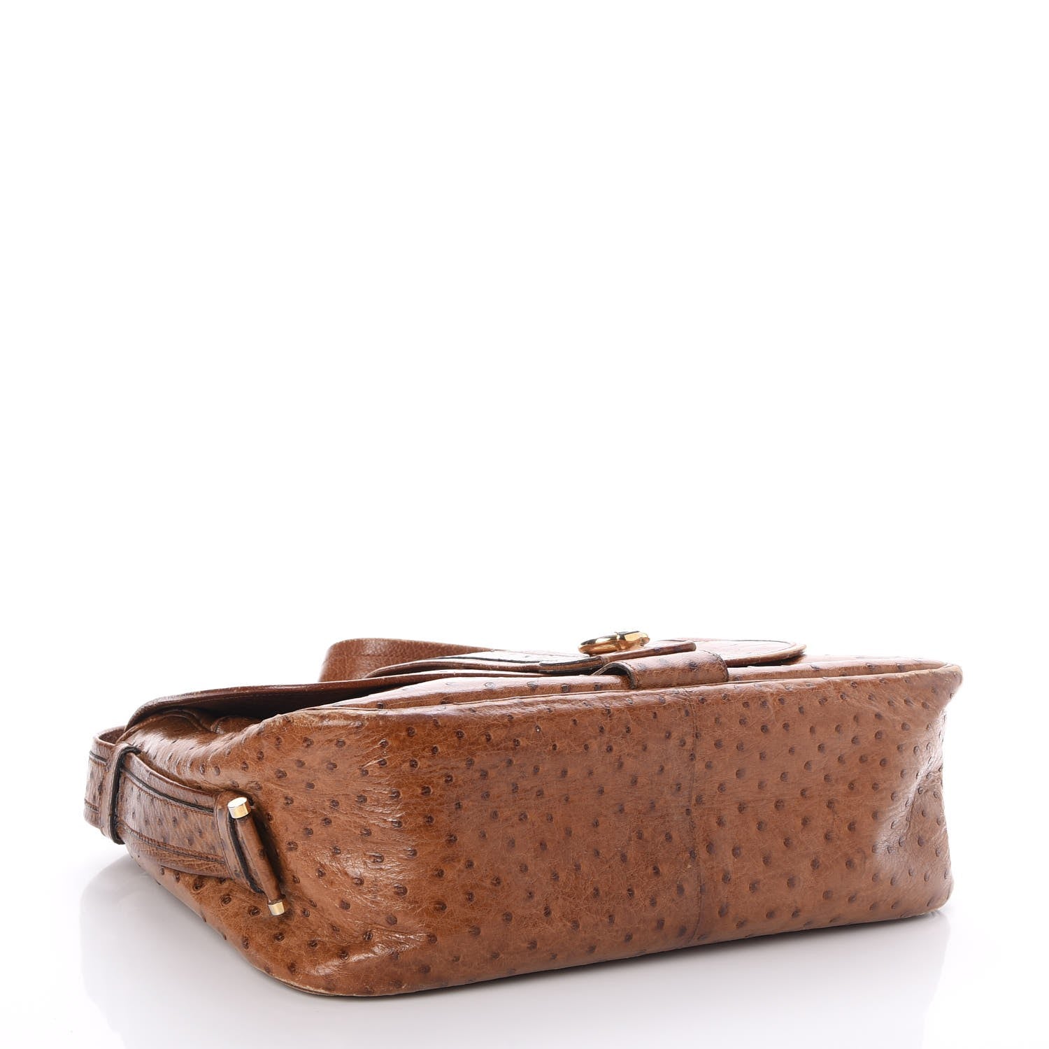 Hermes Ostrich Noumea Flap Bag Gold 4 of 11