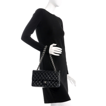 Chanel Lambskin Quilted Medium Double Flap Black 3 of 8