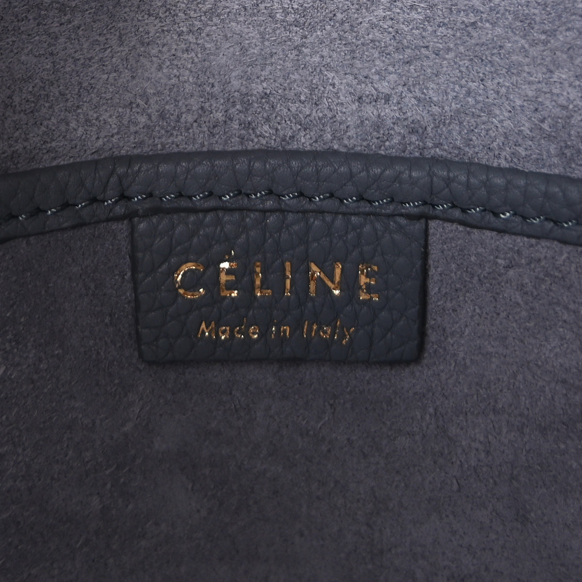 Celine Drummed Calfskin Nano Luggage Kohl 5 of 9