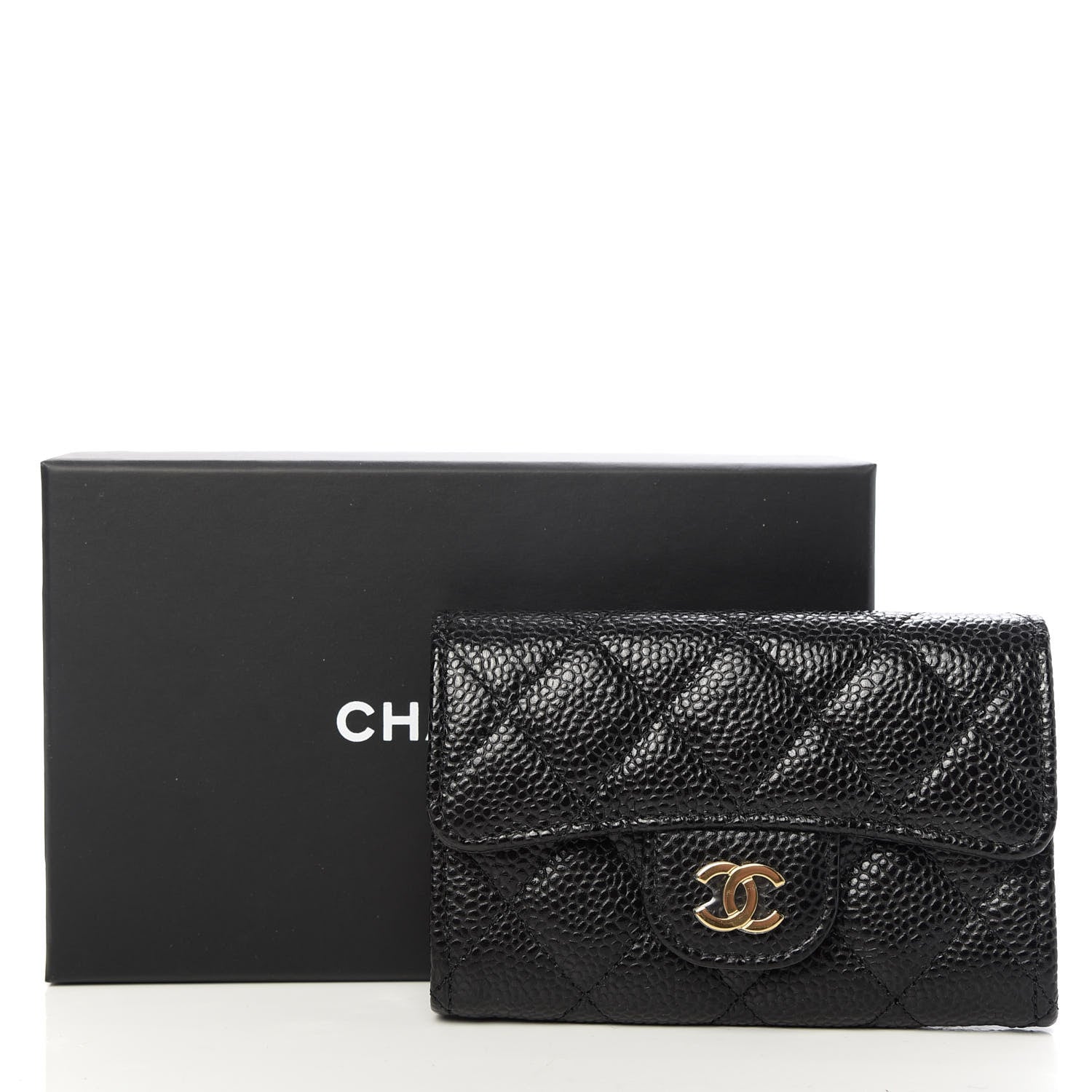 Chanel Caviar Quilted Flap Card Holder Wallet Black 9 of 9