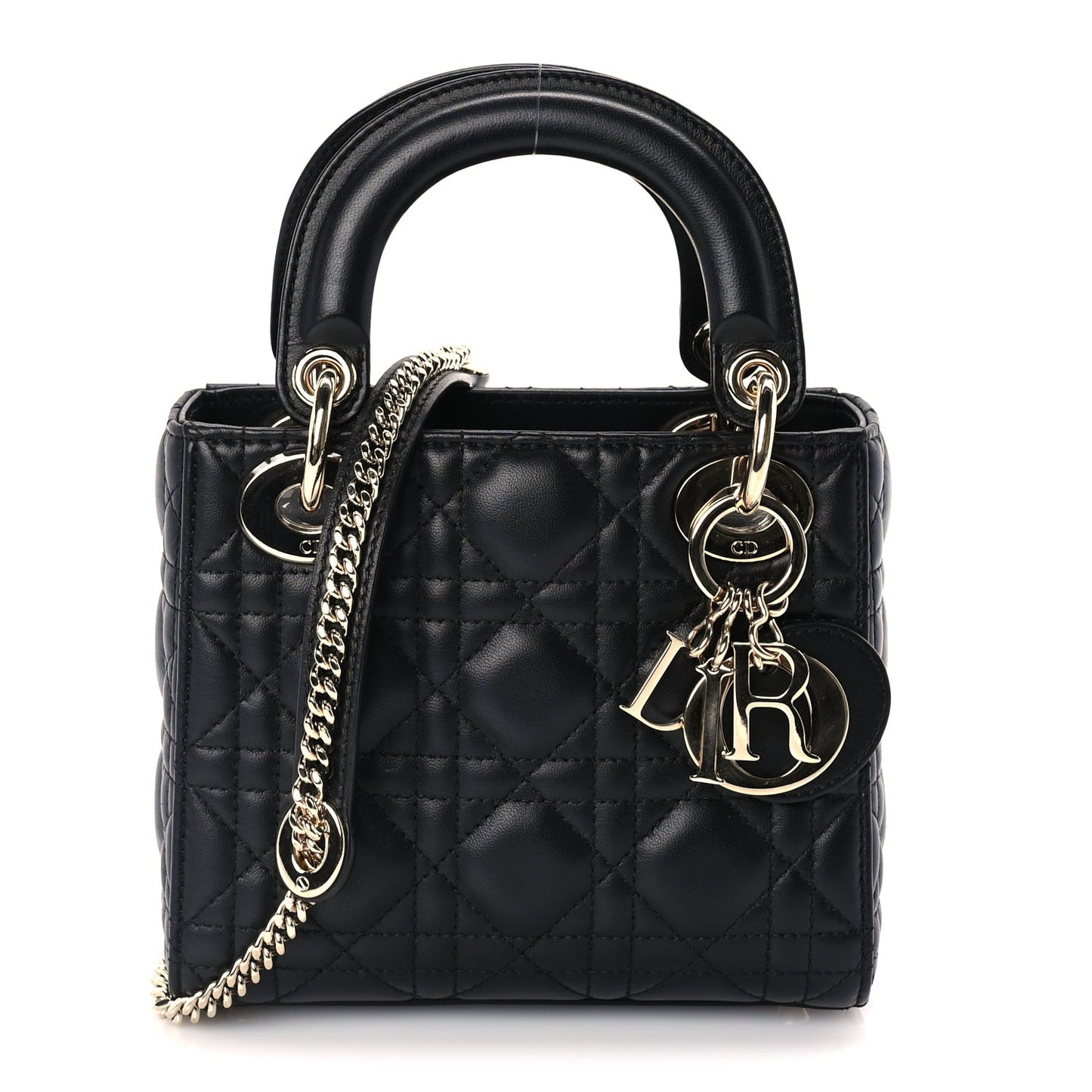 Lambskin Cannage Mini Lady Dior Black
