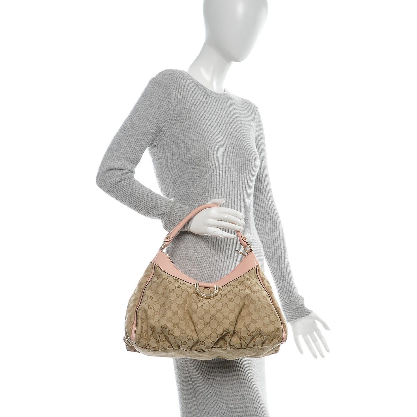 Monogram Large D Gold Hobo Pink