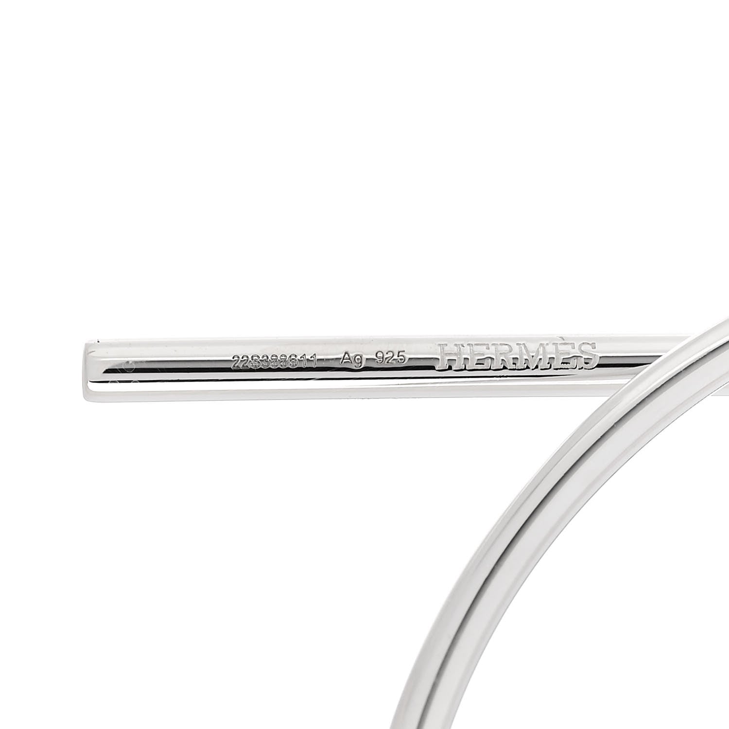 Hermes Sterling Silver MM Loop Earrings 4 of 6