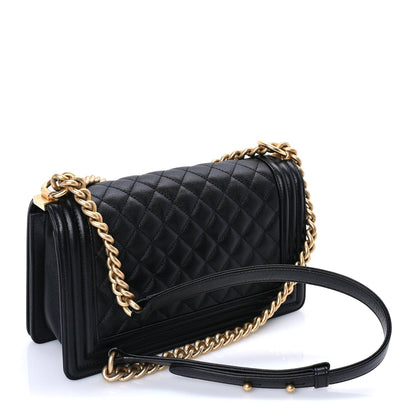 Chanel Caviair New Medium Boy Flap Bag Black 2 of 8