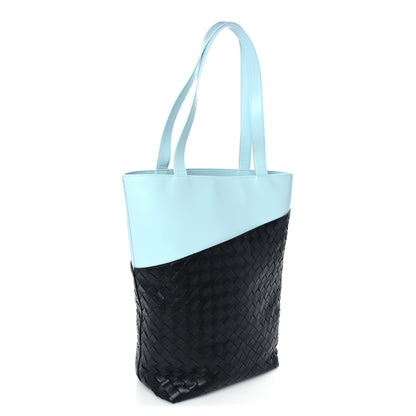 Bottega Veneta Nappa Intrecciato North South Tote Black Blue 2 of 8