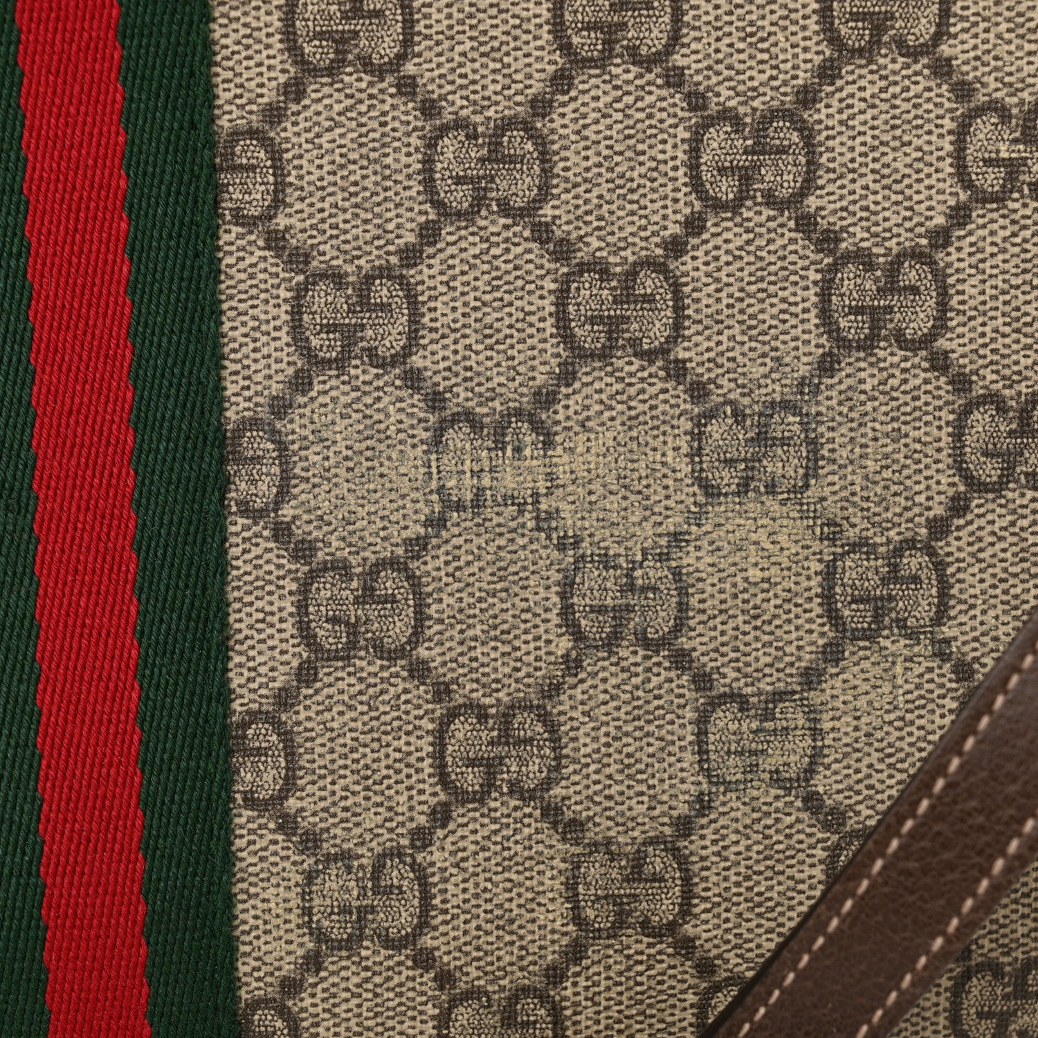 Gucci GG Supreme Monogram Web Small Ophidia Shoulder Bag Brown 13 of 17