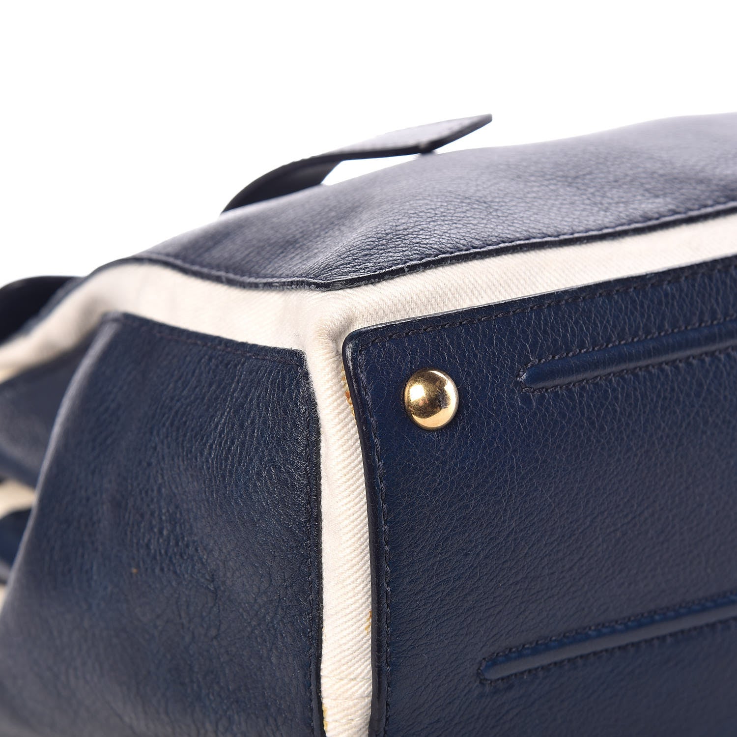 Saint Laurent Calfskin Canvas Medium Muse Two Blue 11 of 14