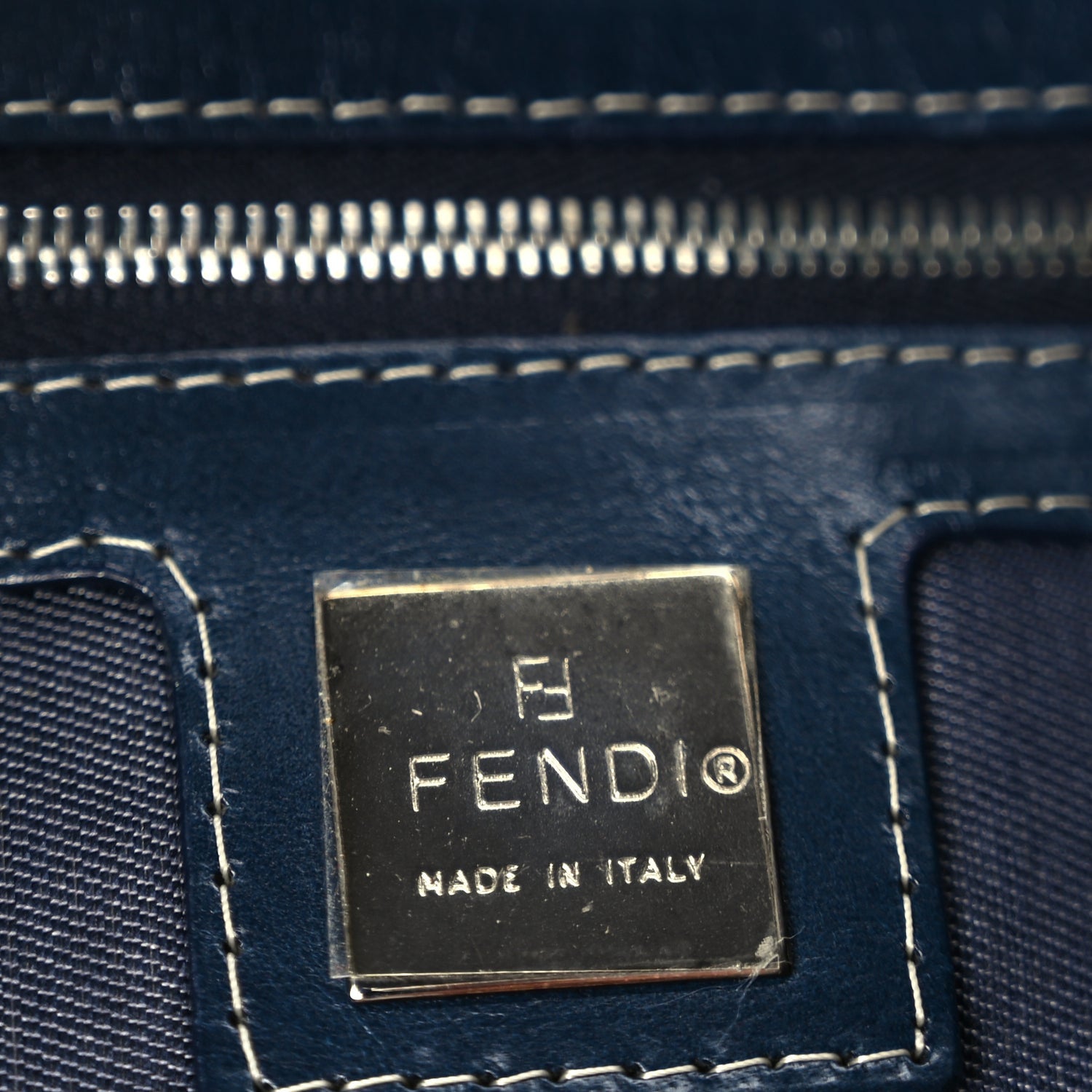 Fendi Canvas Enamel Baguette Blue 5 of 8