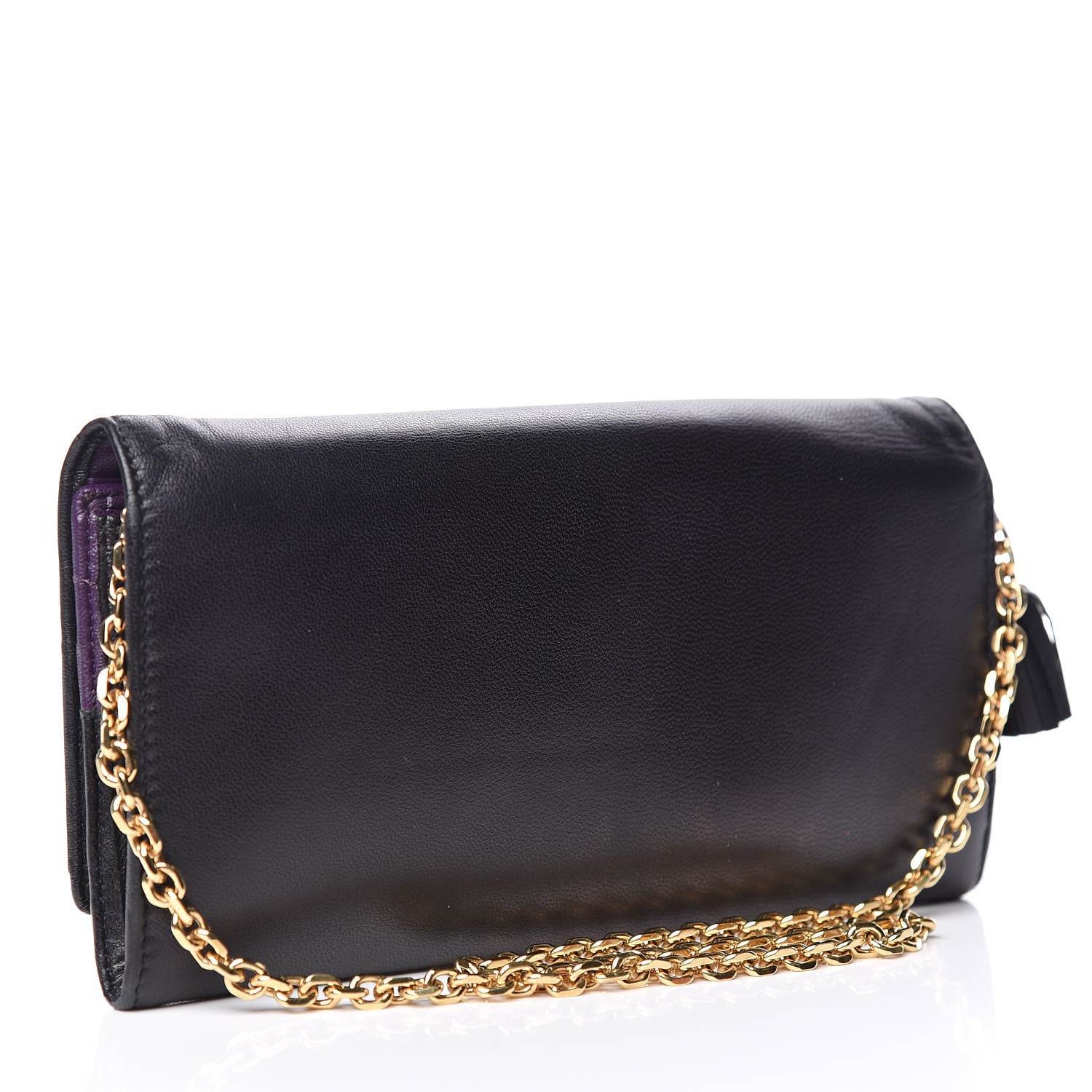 Loewe Nappa Bow Chain Wallet Black 3 of 9