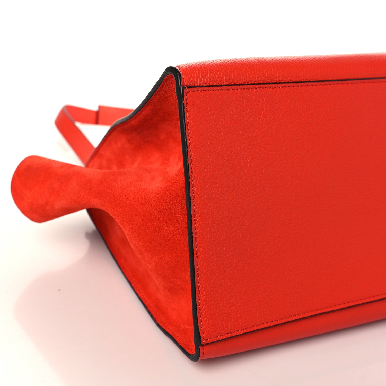 Celine Drummed Calfskin Suede Medium Trapeze Vermillion 7 of 8