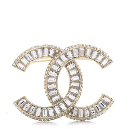 Chanel Baguette Crystal CC Brooch Gold 1 of 4