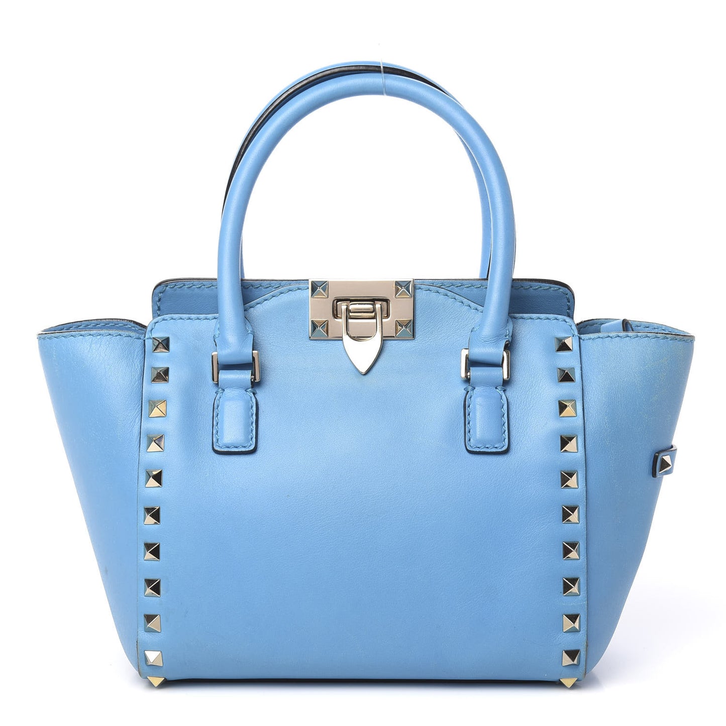 Vitello Mini Rockstud Double Handle Tote Parrot