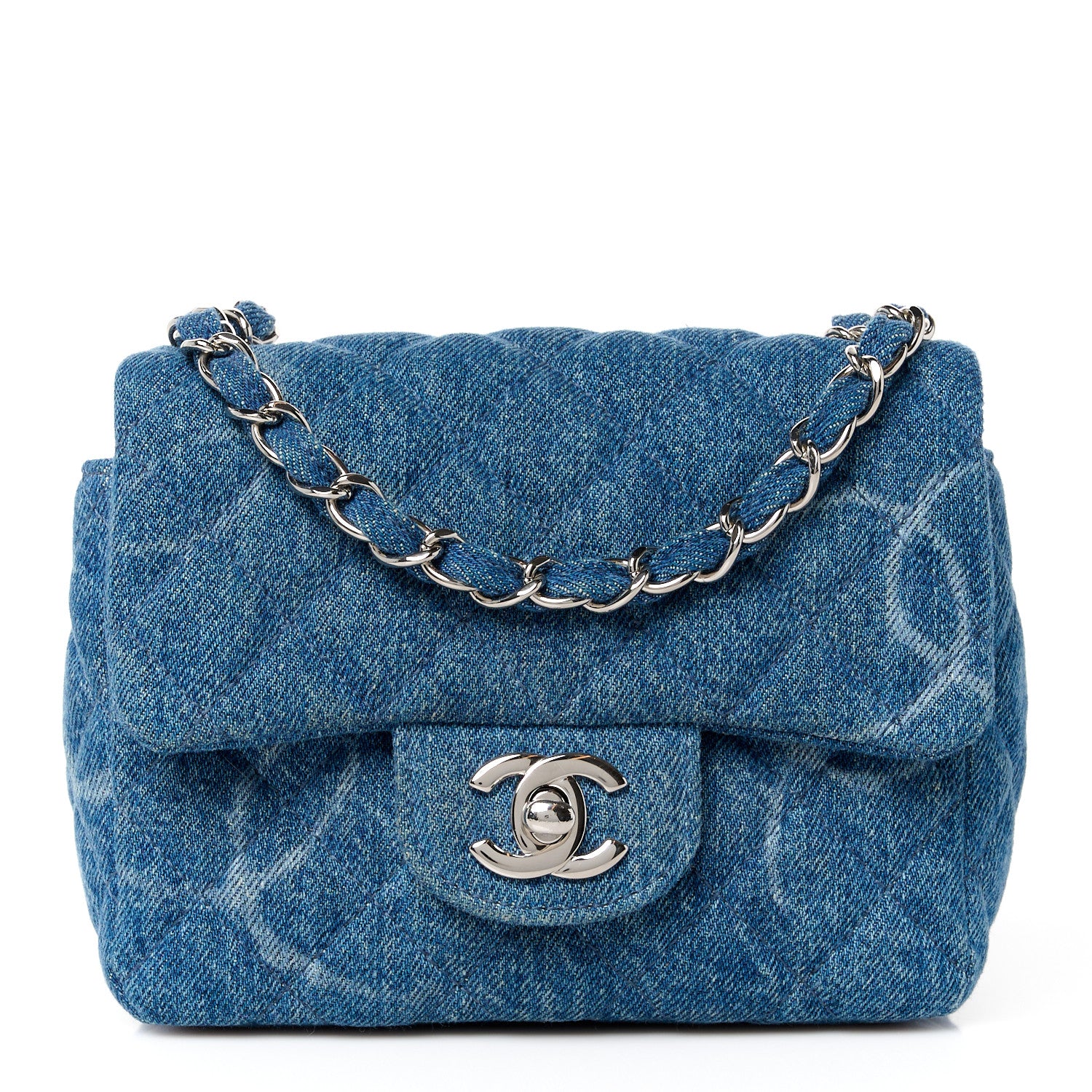 Chanel Denim CC Quilted Mini Square Flap Blue 1 of 11