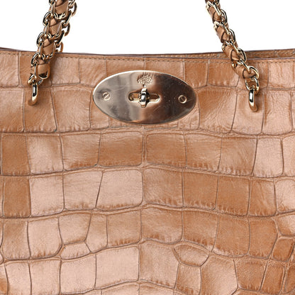 Mulberry Crocodile Embossed Calfskin Cecily Tote Biscuit Brown 6 of 7