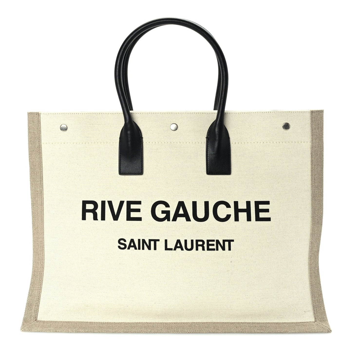 Linen Calfskin Small Rive Gauche Tote  Optic White