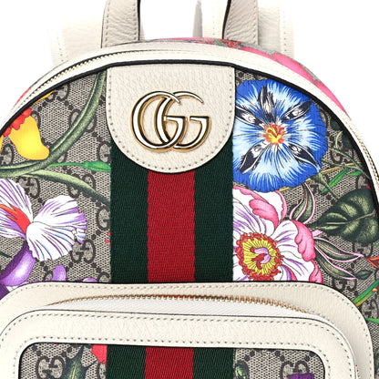 Gucci GG Supreme Monogram Flora Web Small Ophidia Day Backpack White 6 of 7