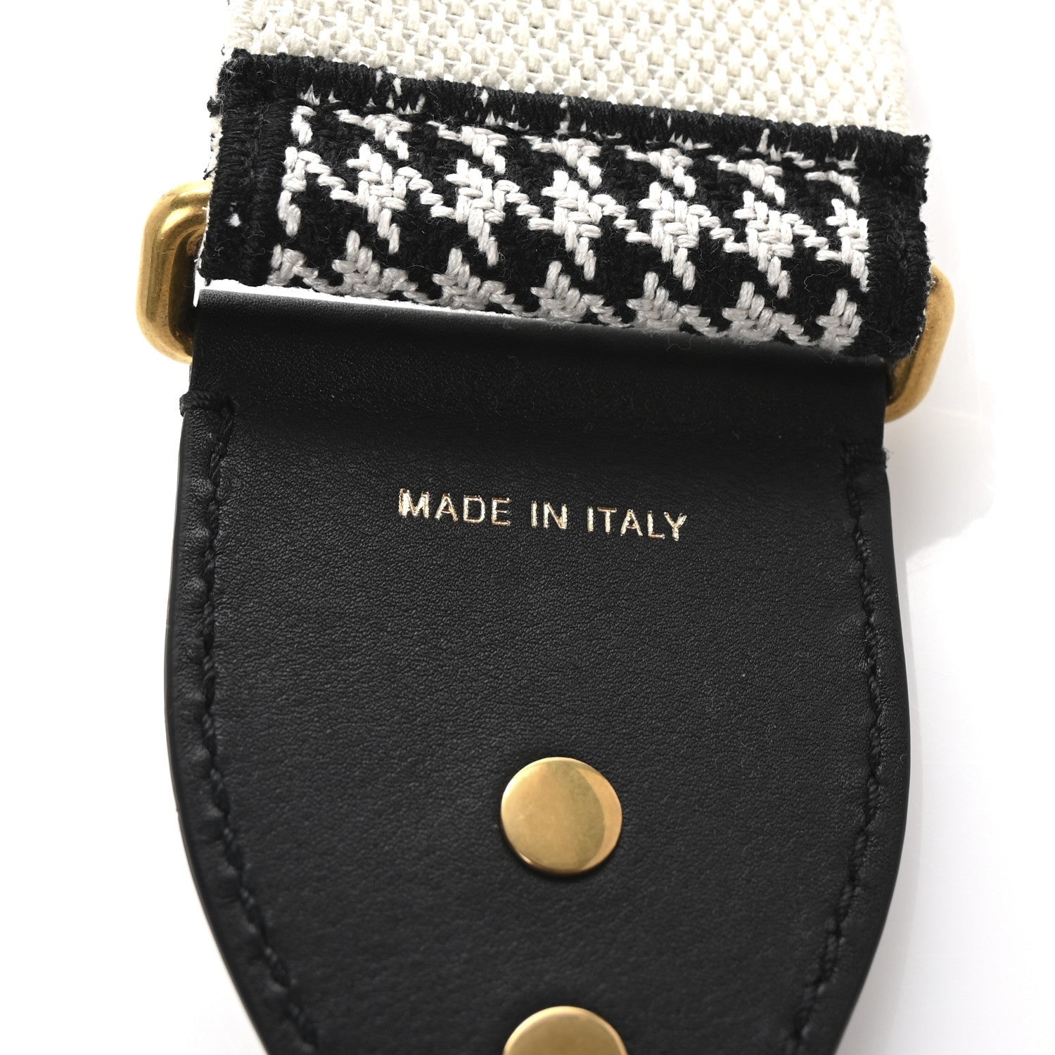 Christian Dior Canvas Houndstooth Embroidered 30 Montaigne Shoulder Strap Black White 4 of 4