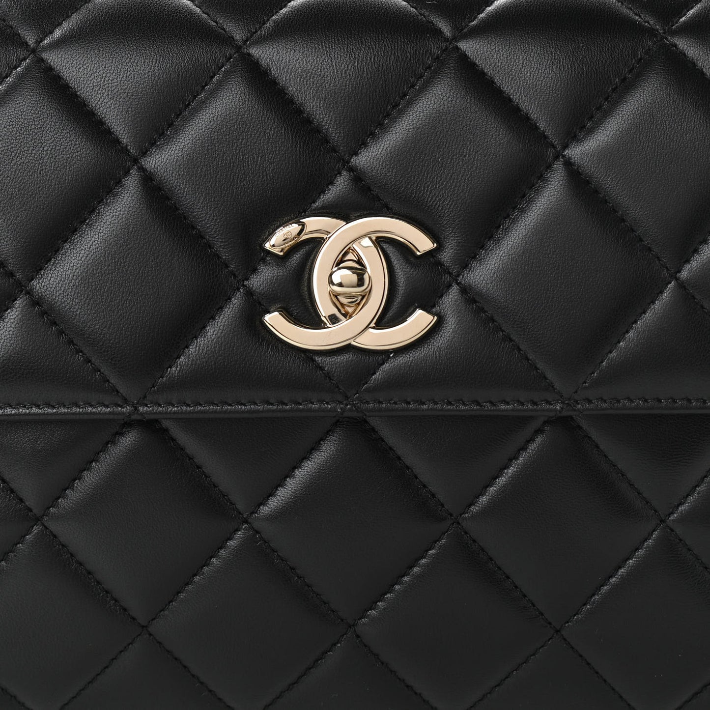 Lambskin Quilted Small Trendy CC Dual Handle Flap Bag Black