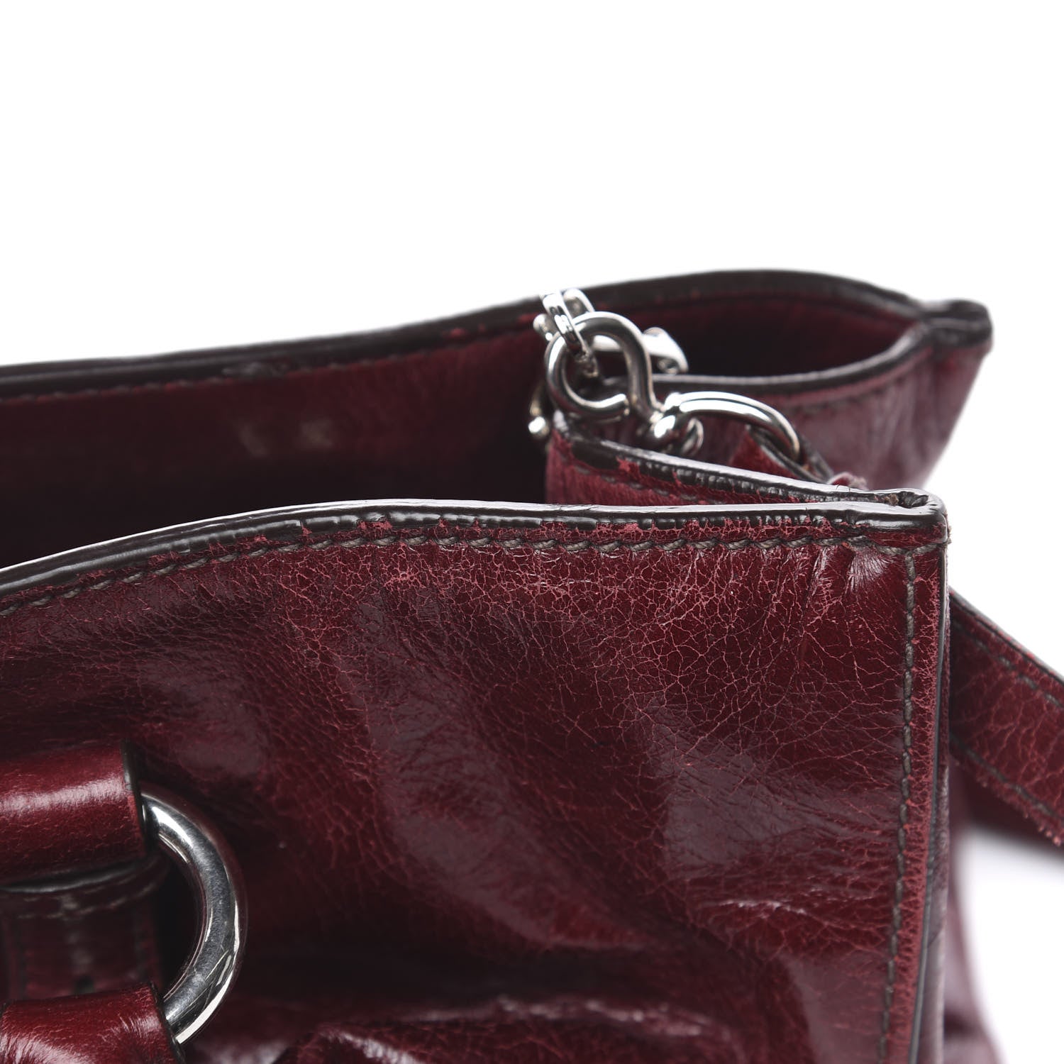 Miu Miu Vitello Shine Tote Amaranto 8 of 15