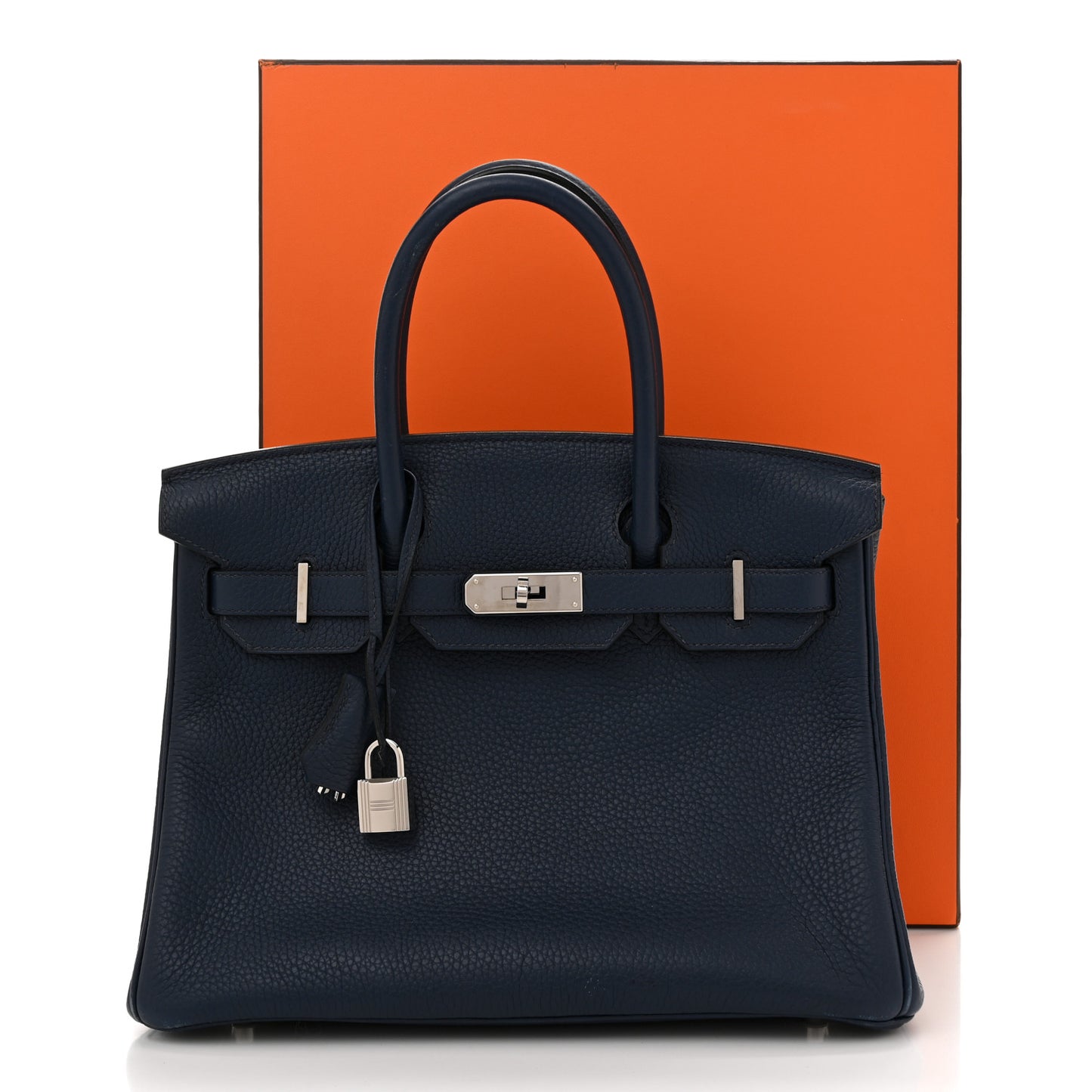 Taurillon Clemence Verso Birkin 30 Bleu De Prusse Bleu Izmir