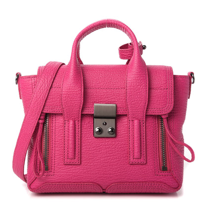 3.1 Phillip Lim Textured Calfskin Mini Pashli Satchel Fuschia 1 of 10