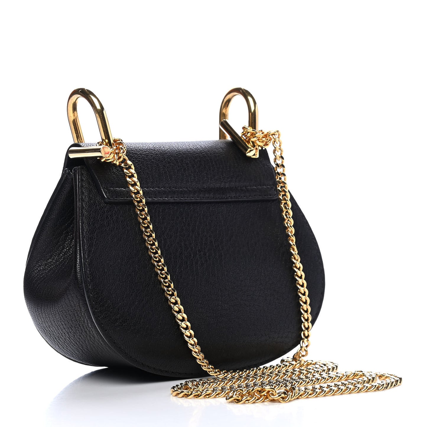 Grained Lambskin Mini Drew Shoulder Bag Black