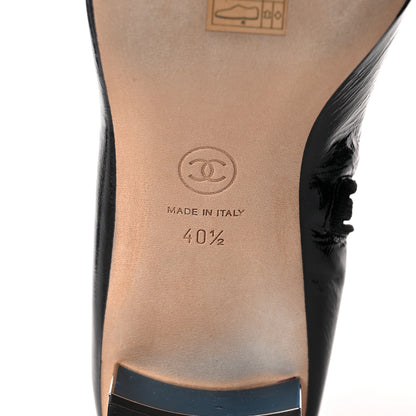 Chanel Patent Goatskin Grosgain Cap Toe Short Ankle Boots 40.5 Black 7 of 9