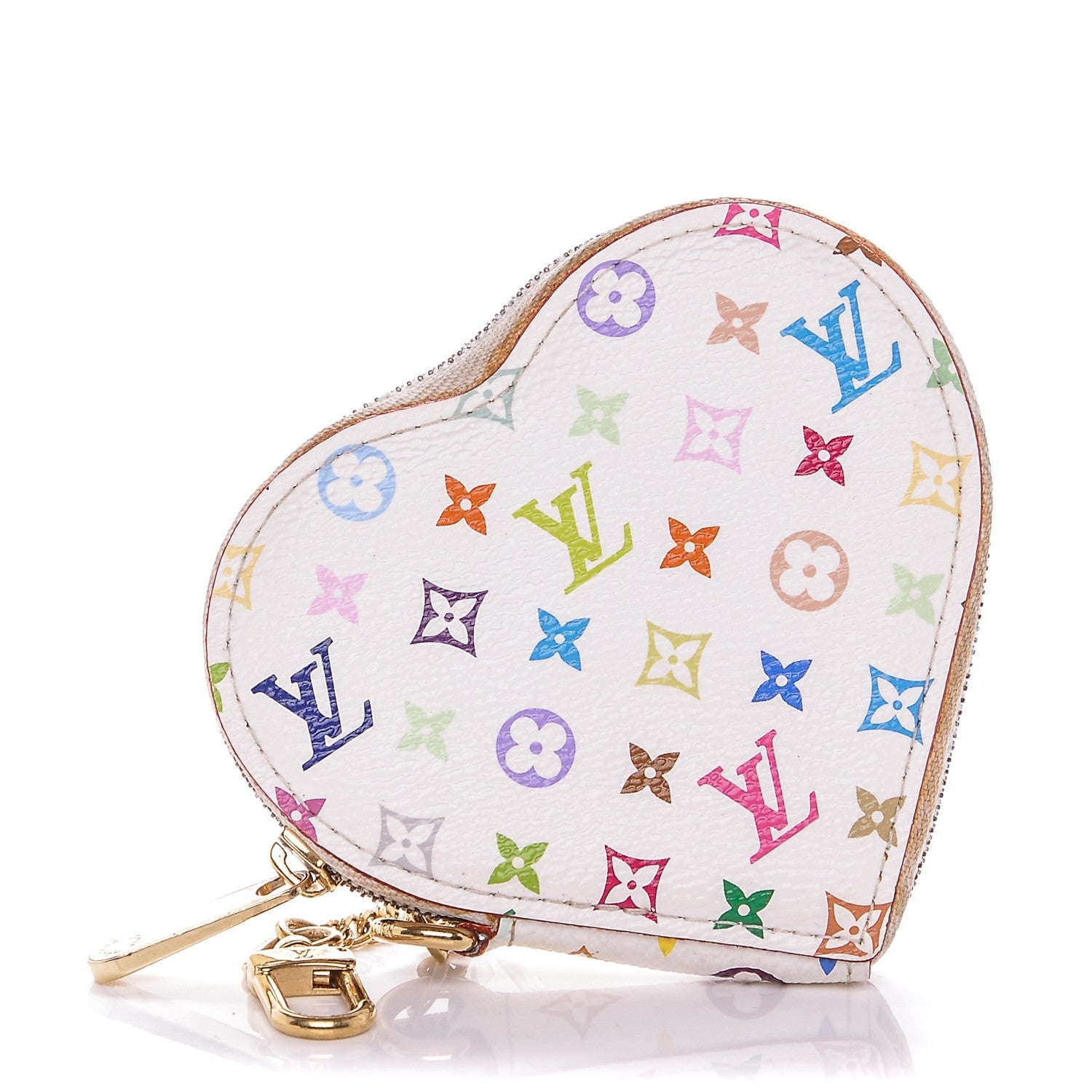 Louis Vuitton Monogram Multicolor Coeur Heart Coin Purse White 1 of 8