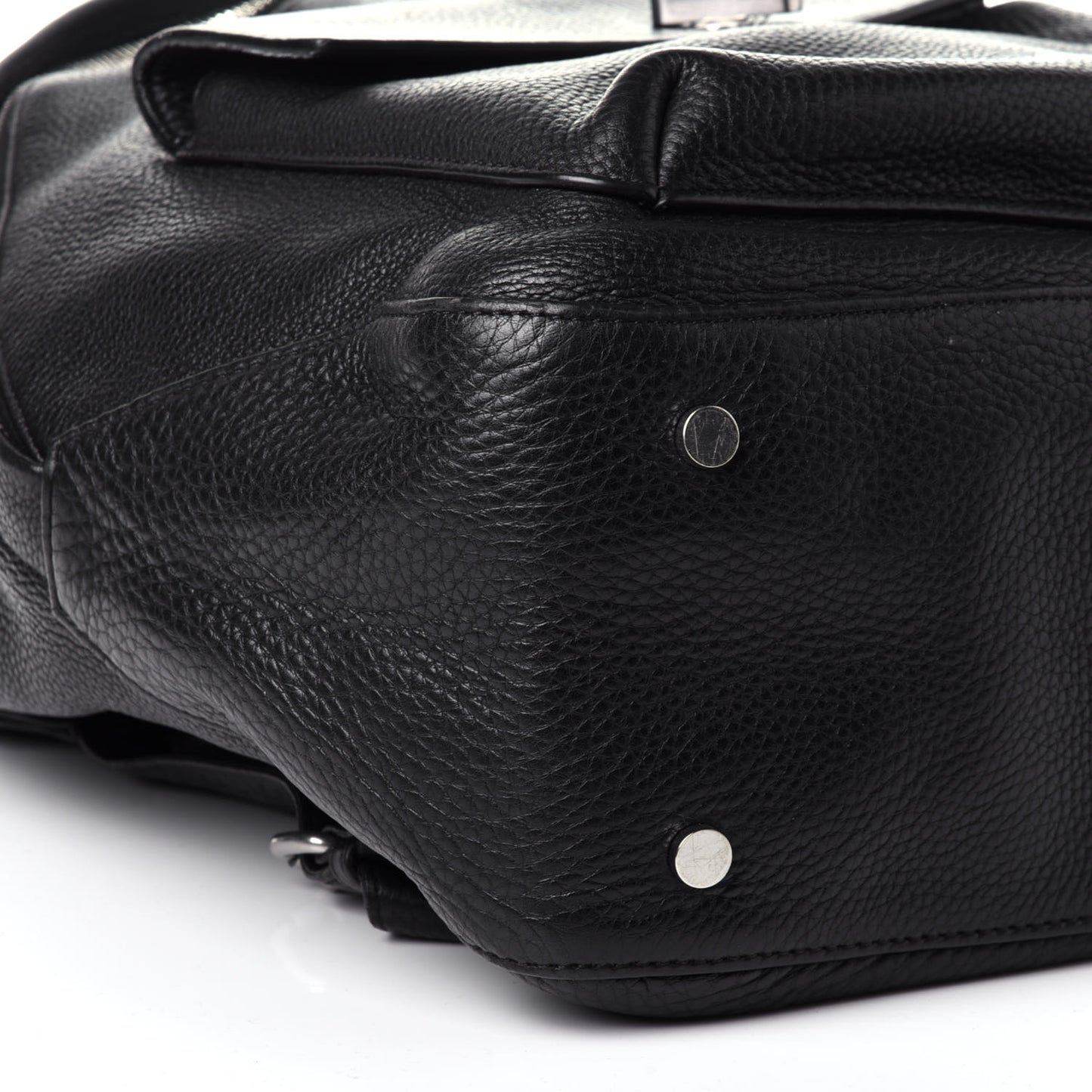 Grained Calfskin Backpack Black