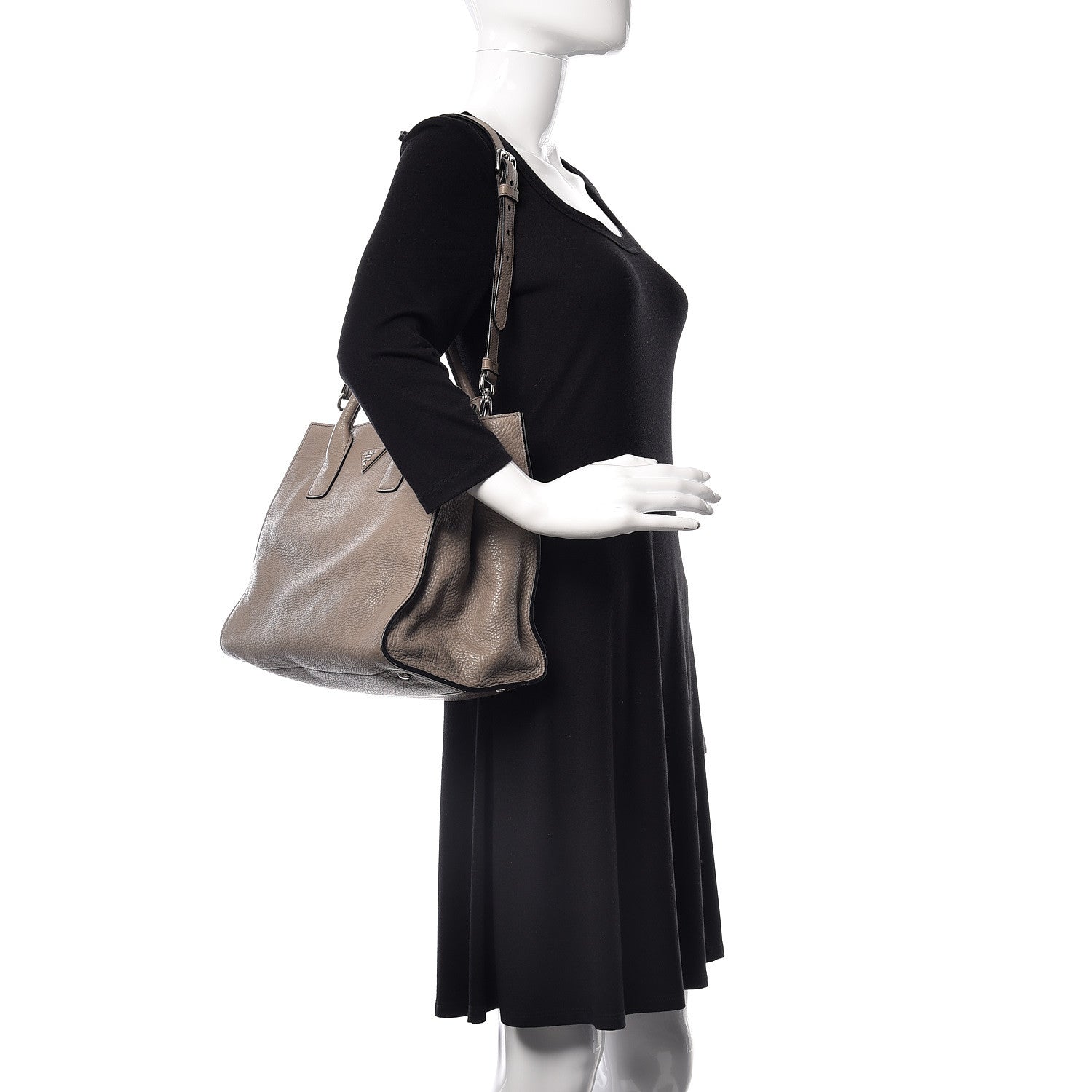 Prada Vitello Daino Shopping Tote Argilla 2 of 11