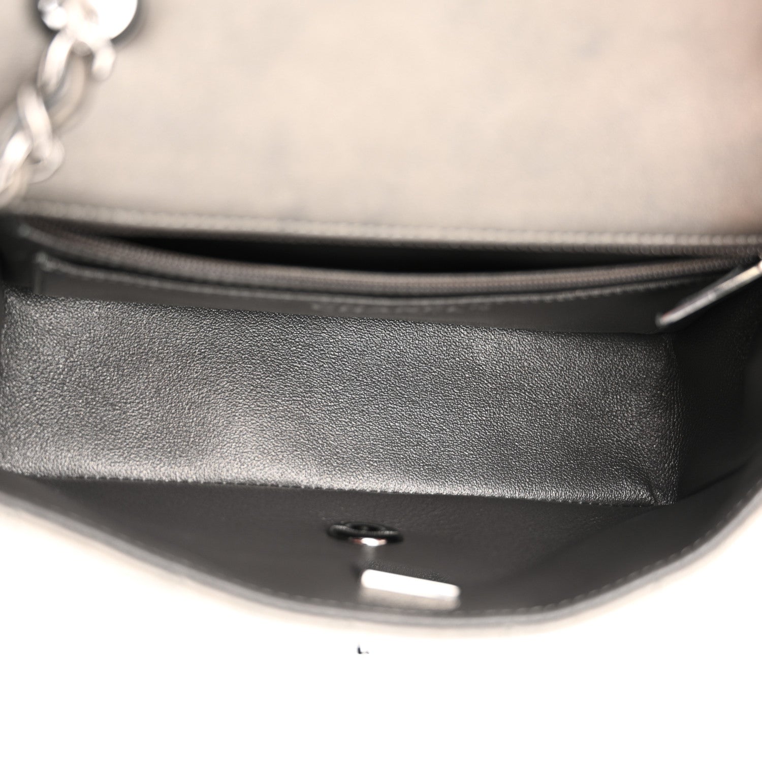 Chanel Metallic Lambskin Quilted Mini Rectangular Flap Dark Grey 5 of 12