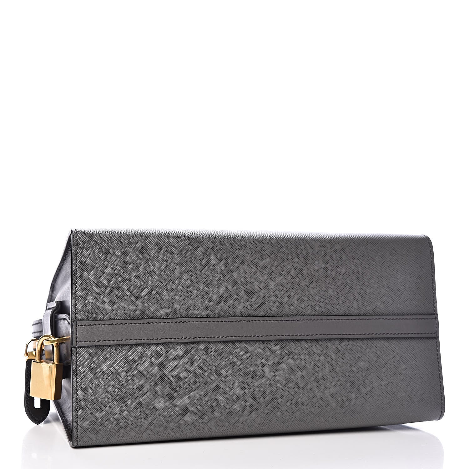 Prada Saffiano City Calf Medium Esplanade Tote Mercurio Black 4 of 11