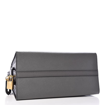 Prada Saffiano City Calf Medium Esplanade Tote Mercurio Black 4 of 11
