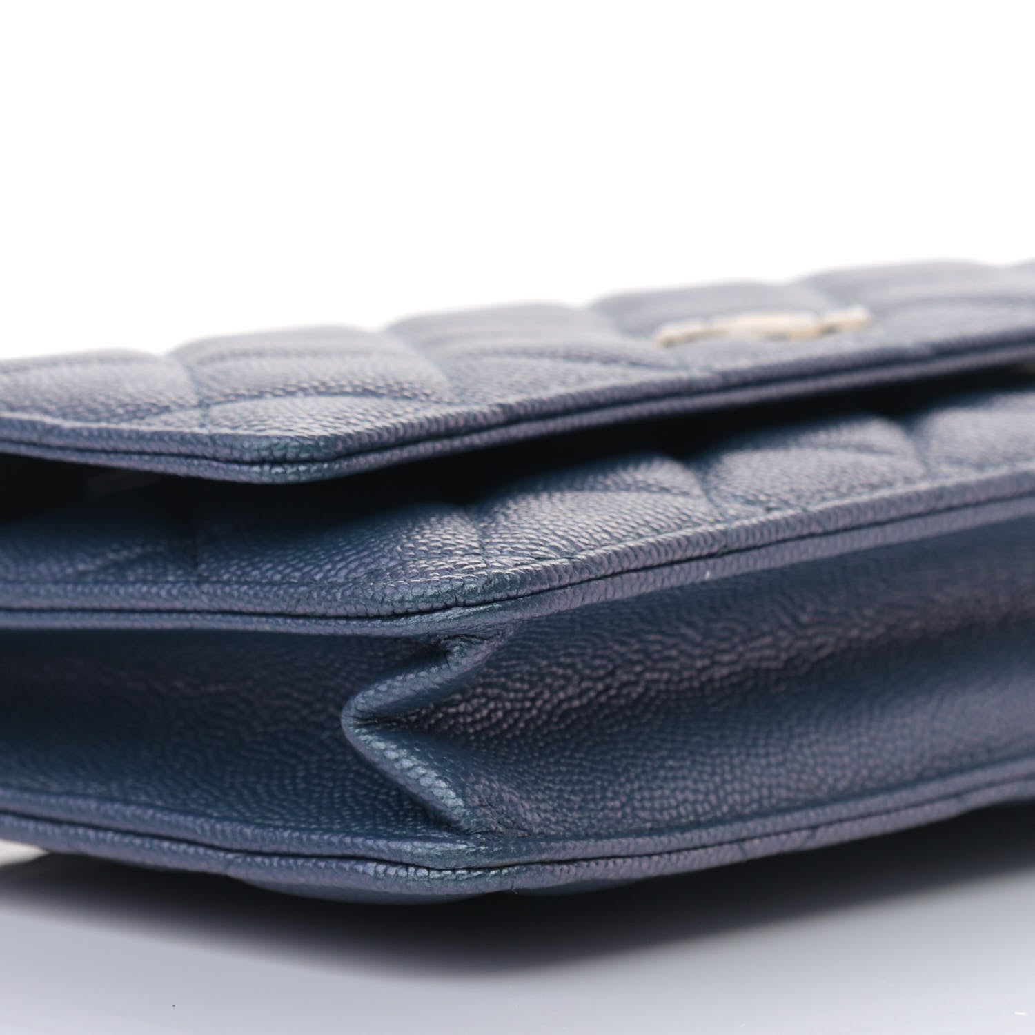 Chanel Iridescent Caviar Quilted Wallet On Chain WOC Dark Blue 8 of 9