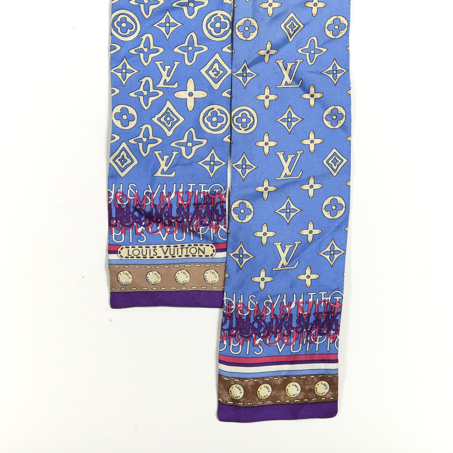 Silk Monogram Map Bandeau Blue