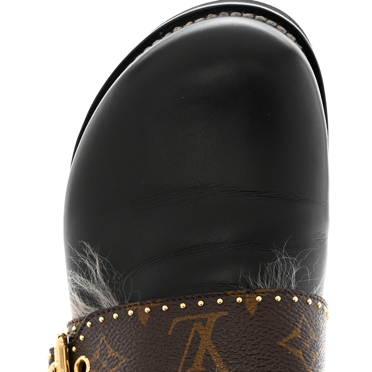Calfskin Monogram Lambswool Winterbreak Comfort Clogs 37 Black