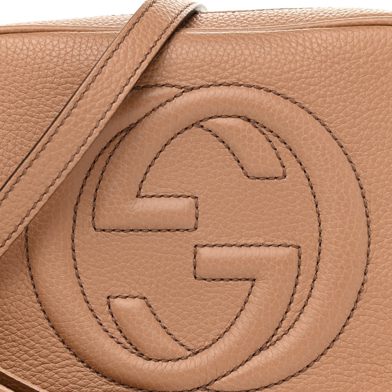 Gucci Pebbled Calfskin Small Soho Disco Bag Camelia 9 of 12