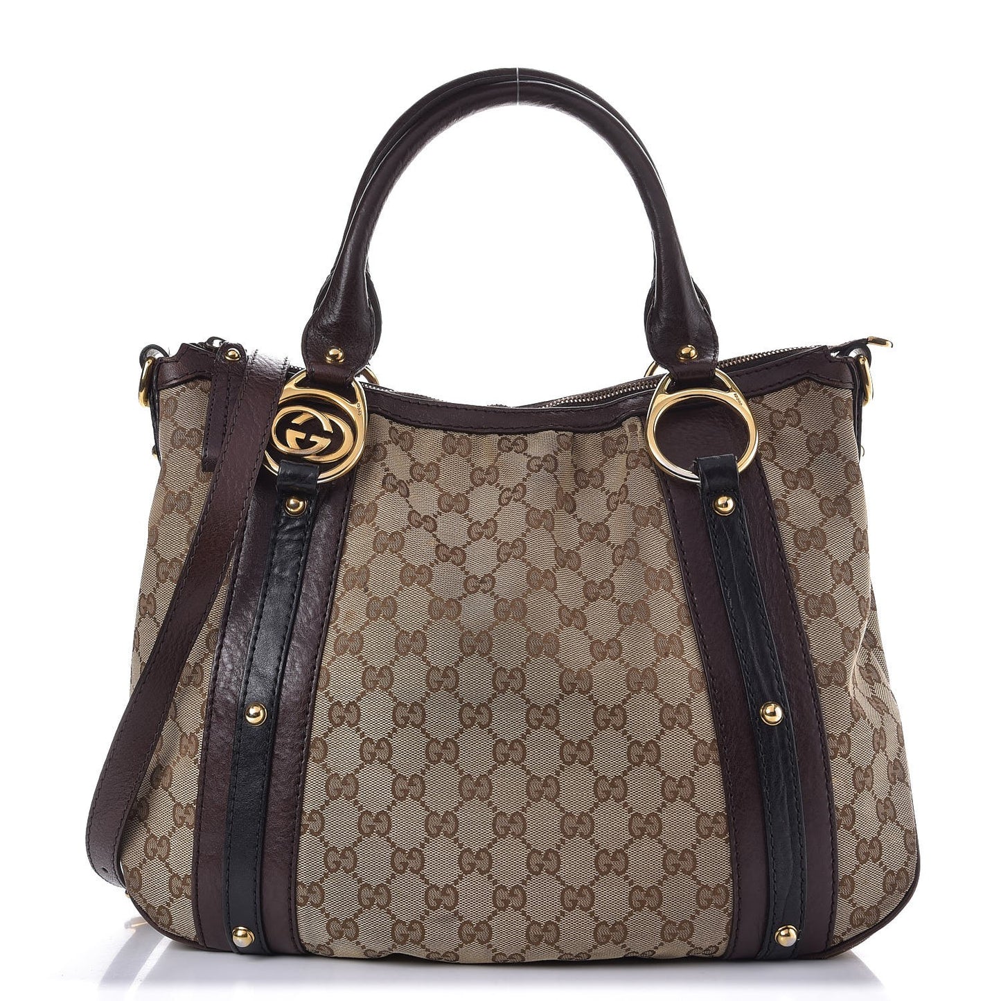 Monogram Interlocking G Tote Dark Brown
