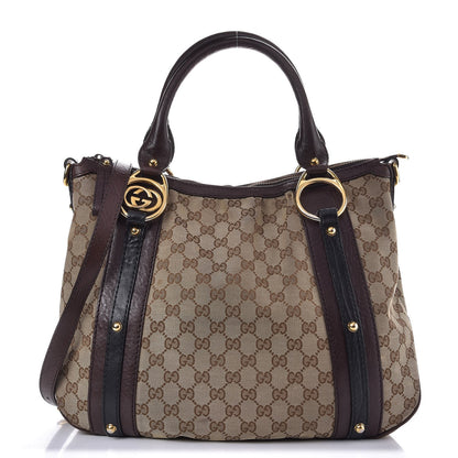 Gucci Monogram Interlocking G Tote Dark Brown 1 of 16