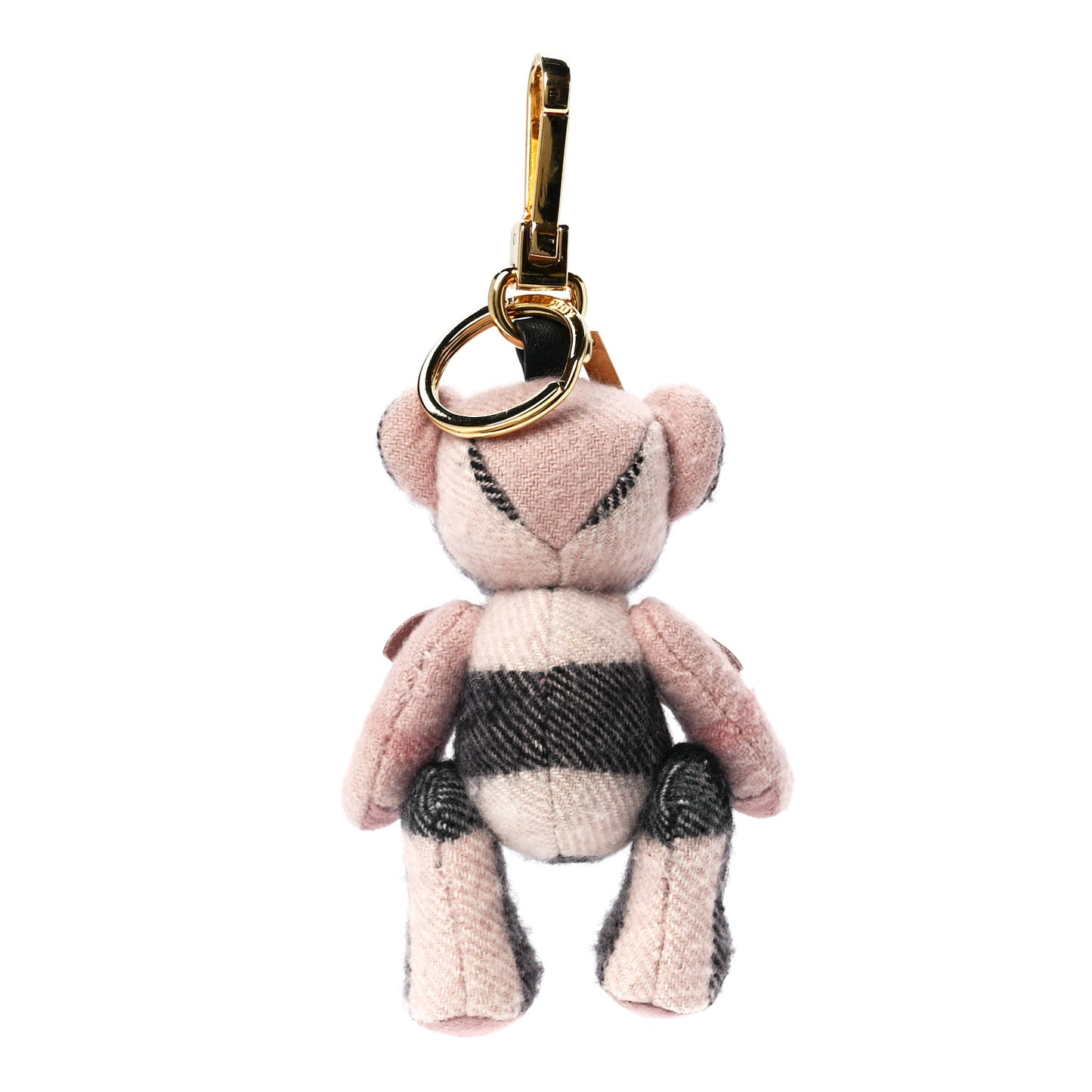 Cashmere Check Thomas Bear Keychain Charm Ash Rose