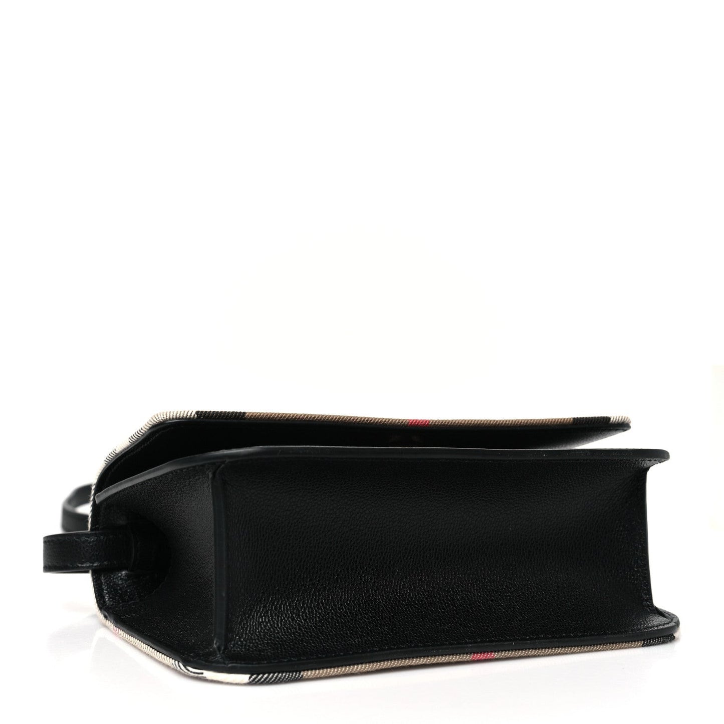 Grained Calfskin House Check Small Madison Shoulder Bag Black