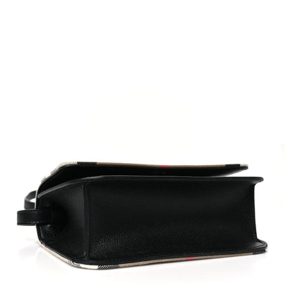 Burberry Grained Calfskin House Check Small Madison Shoulder Bag Black 4 of 7