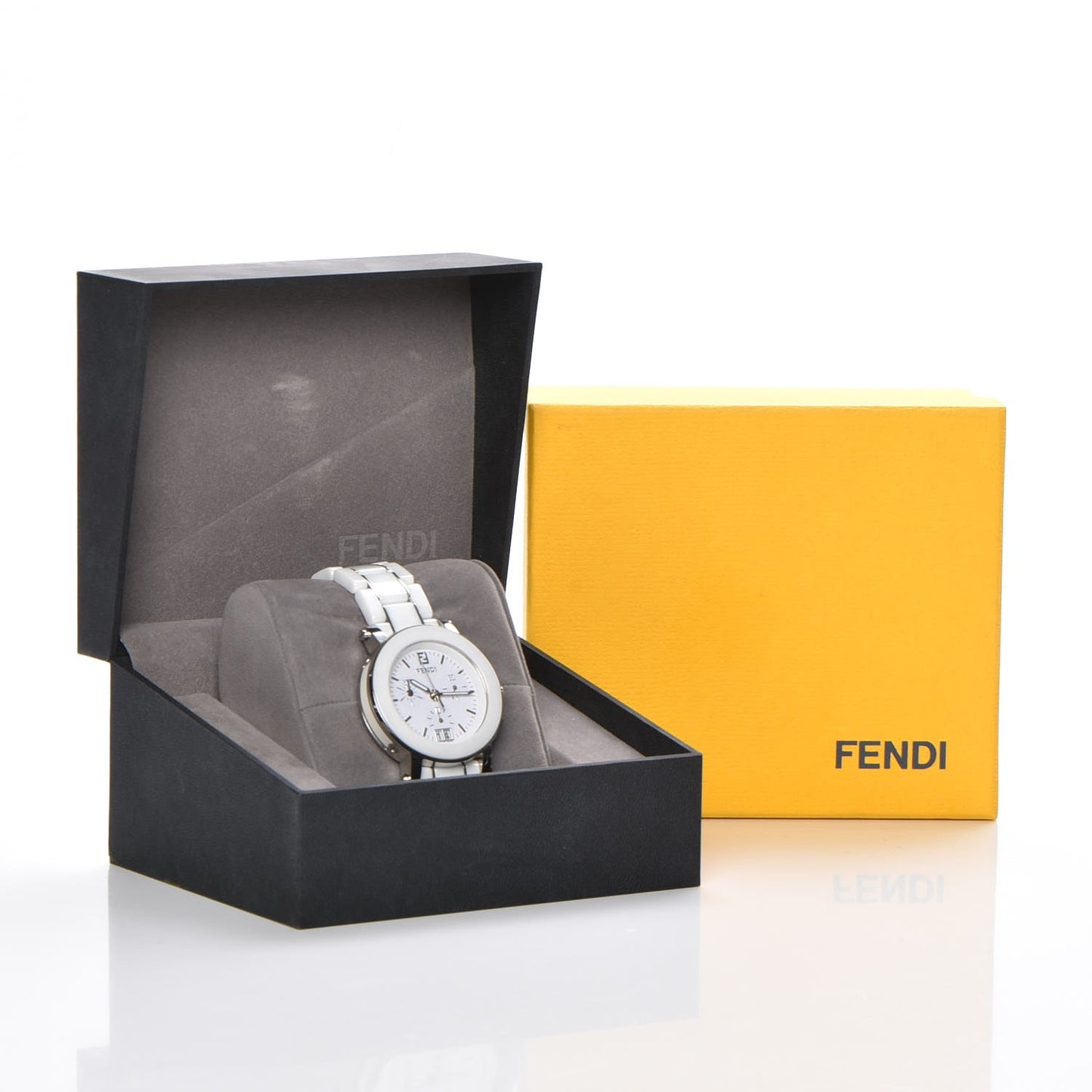 Stainless Steel Ceramic 38mm Chronograph Quartz Watch White