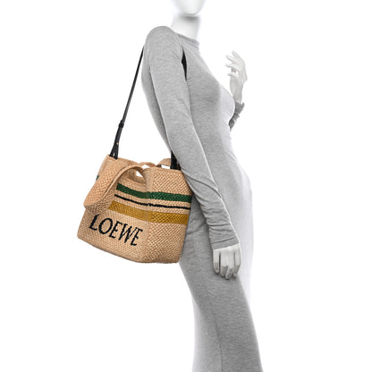 Loewe Raffia Small Paula's Ibiza Logo Tote Beige Multicolor 2 of 9
