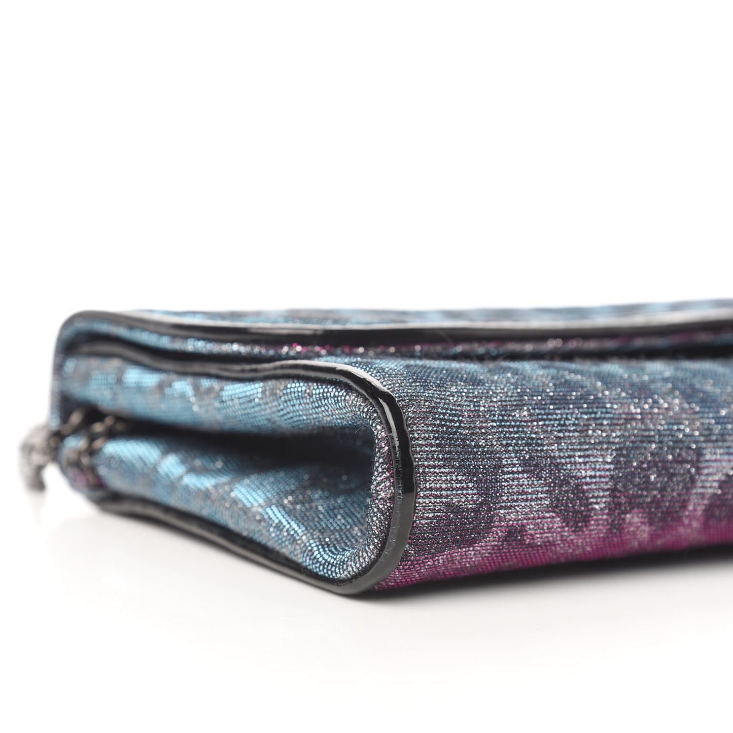 Lame Leopard Riviera Clutch Turquoise Violet