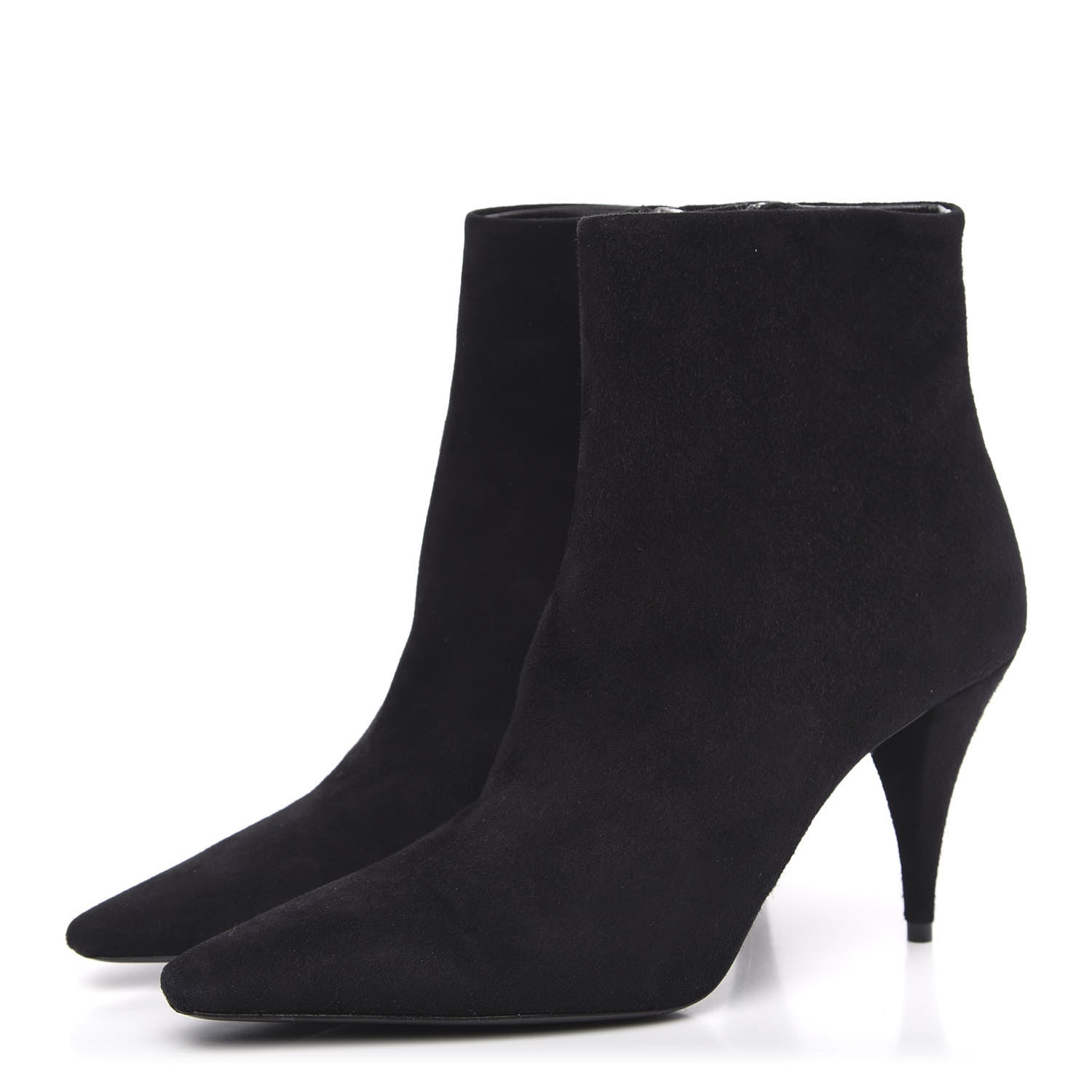 Saint Laurent Suede Kiki Ankle 85 Zip Boot 37.5 Black 3 of 7