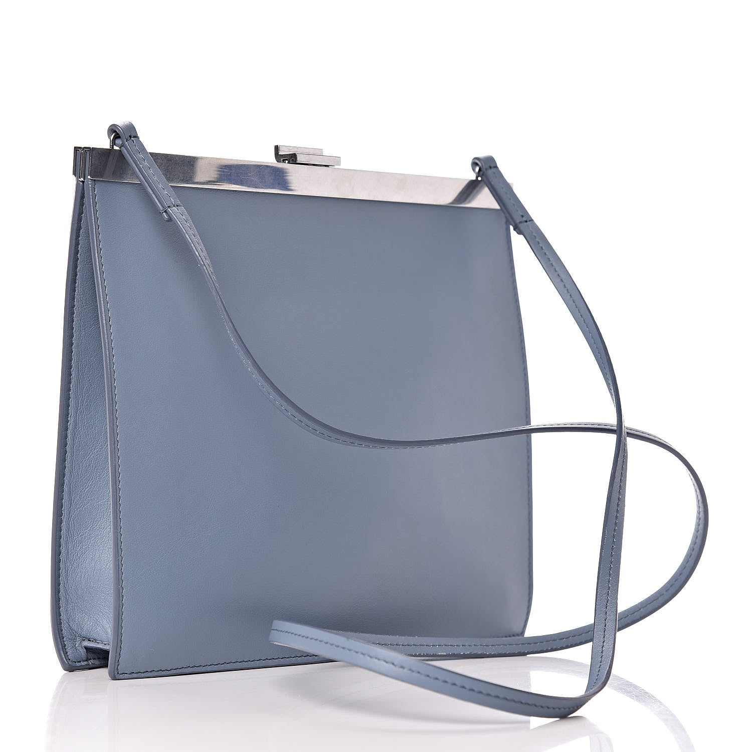 Celine Smooth Calfskin Mini Clasp Bag Medium Blue 3 of 11
