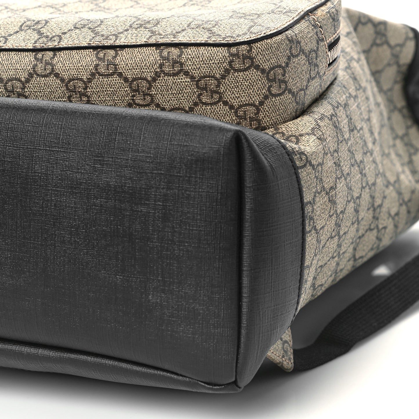 GG Supreme Monogram Single Buckle Backpack Beige Black