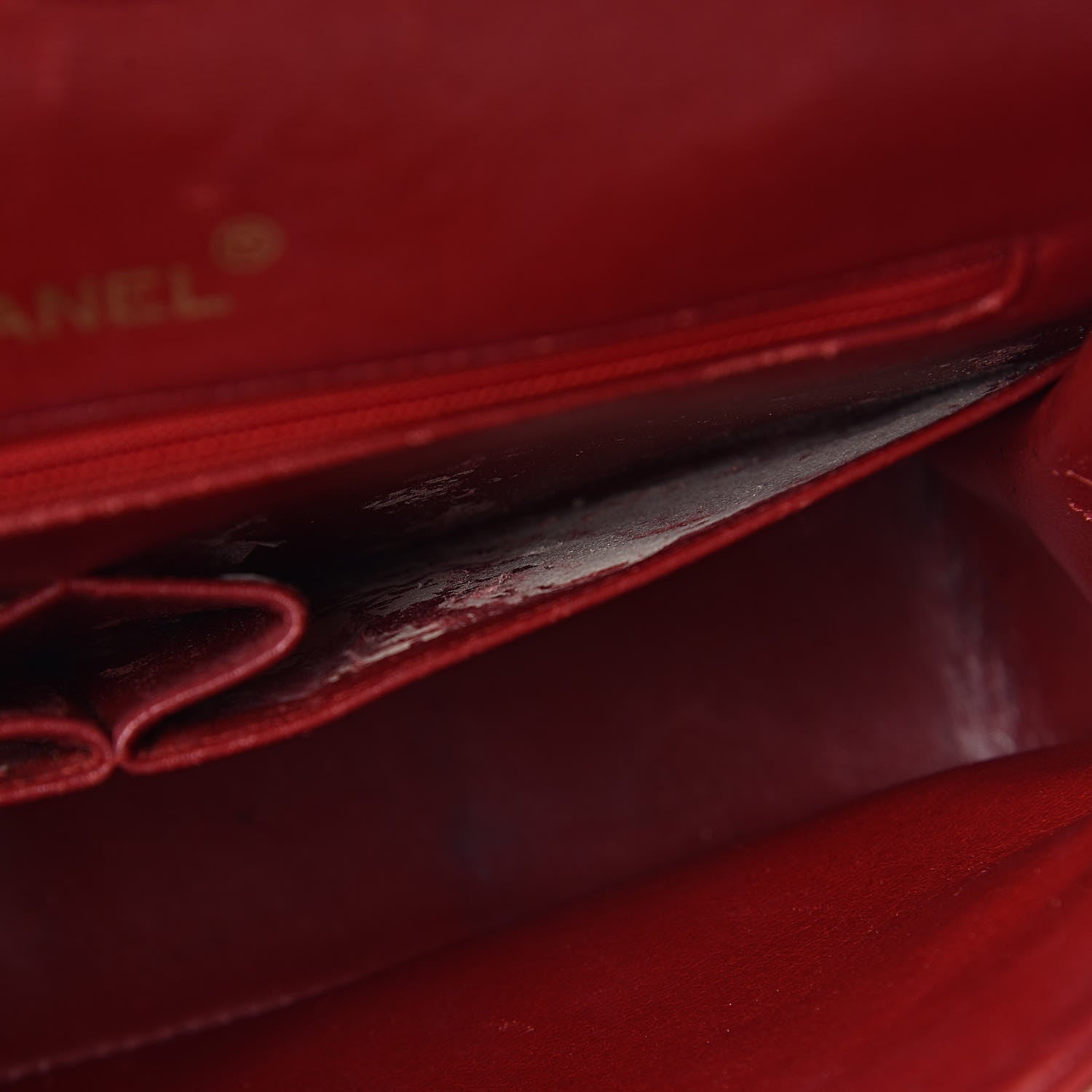 Chanel Lambskin Quilted Medium Double Flap Red 10 of 13